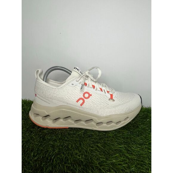 On Running Cloudmonster Women’s Size 8 White Coral Running Shoes CloudTec Helion - Picture 4 of 9